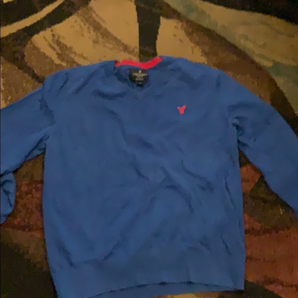 American eagle blue red sweater size medium mens